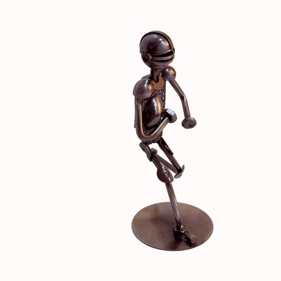 Football Industrial Art Sculpture Nuts and Bolts Metal Sports Recycled Decor 9" - Picture 14 of 14